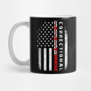 Nurse Heartbeat Flag American shirt Mug